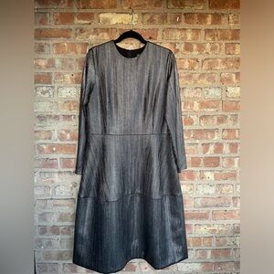 Legally Red Metallic Silver High-Neck Swing Dress🖤